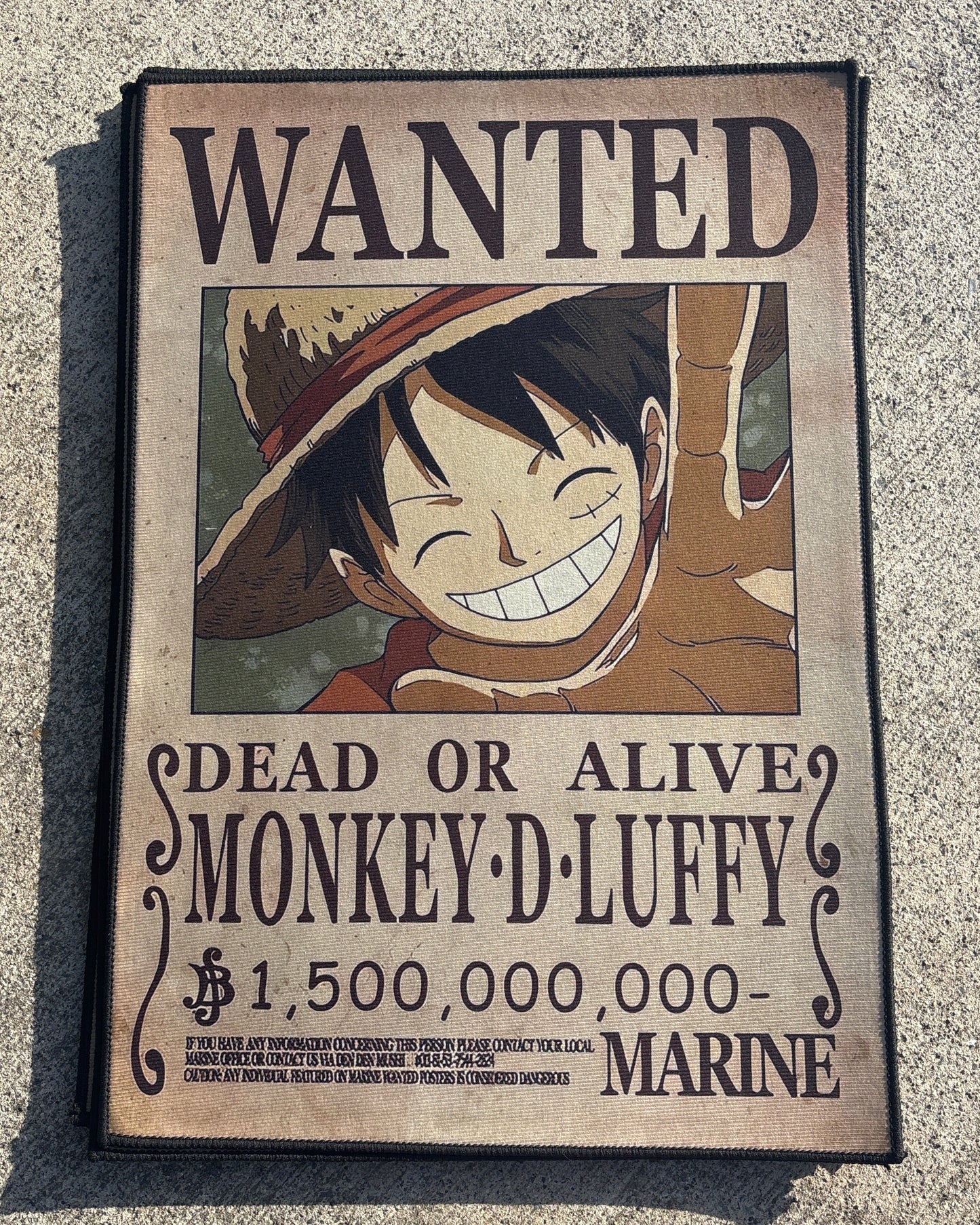 Straw Hat Wanted Poster Rug